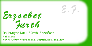 erzsebet furth business card