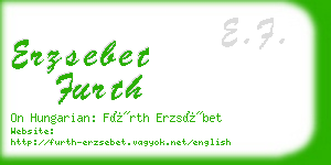 erzsebet furth business card